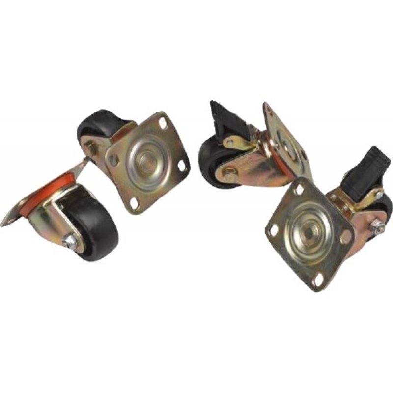 EKIVALAN Kit 4 wheels for racks, 2 with brake / 2 without, height 8.9cm