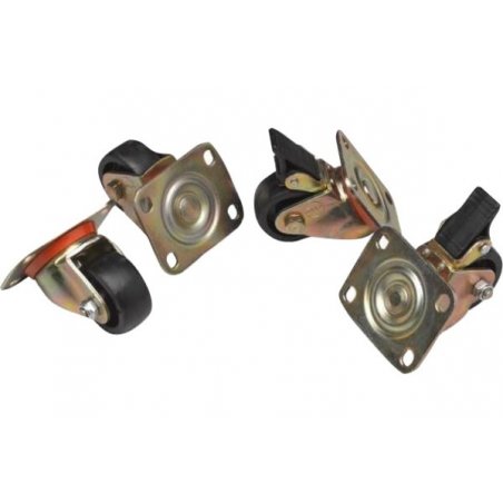 EKIVALAN Kit 4 wheels for racks, 2 with brake / 2 without, height 8.9cm