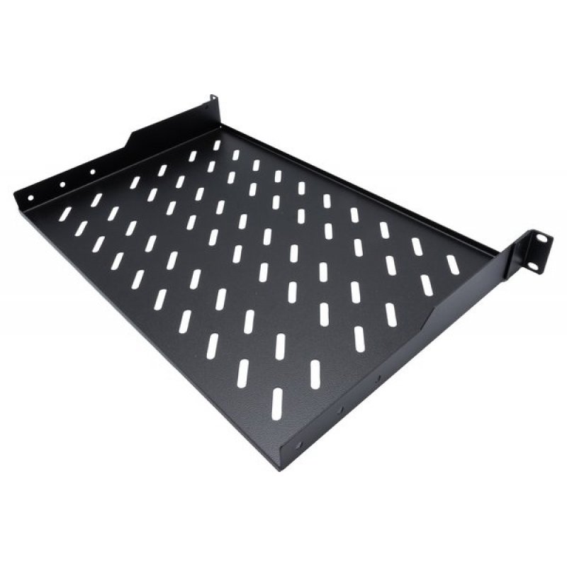 EKIVALAN Fixed shelf 1U, 2pts, depth. 200mm, black, 30 kg