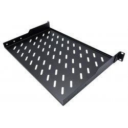 EKIVALAN Fixed shelf 1U, 2pts, depth. 250mm, black, 30 kg