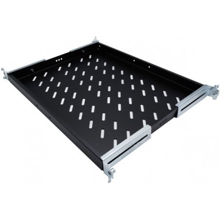 EKIVALAN Fixed shelf 1U 4 pts prof. 570mm (P800 bay), black, 50 kg