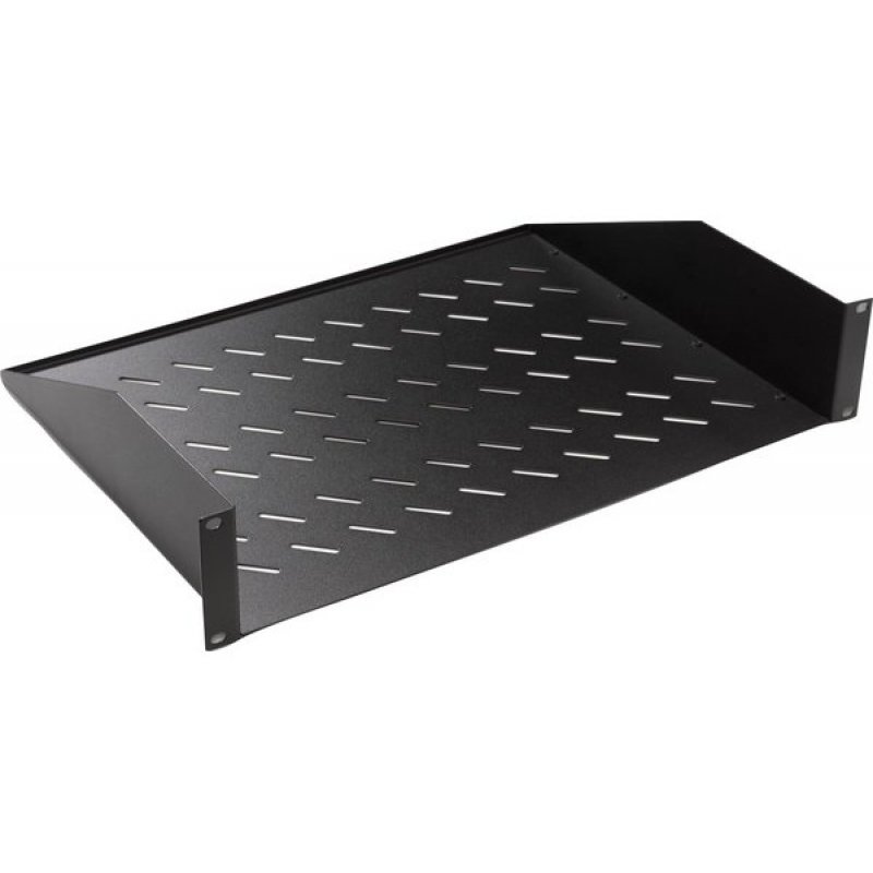EKIVALAN Fixed shelf 2U 2 pts prof. 350mm, black, 30 kg