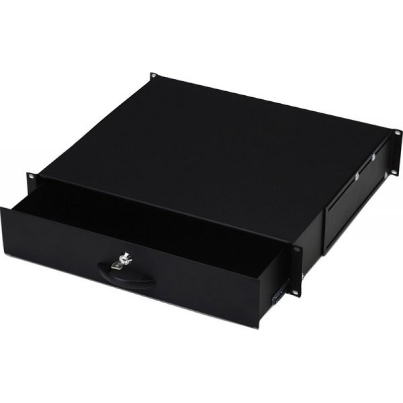 EKIVALAN 19 "drawer 2U 400mm deep with key lock, black