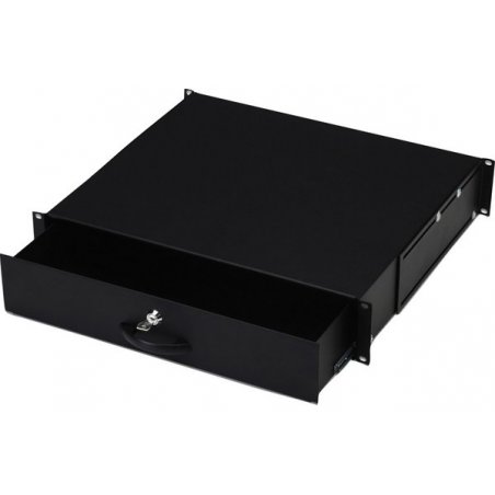 EKIVALAN 19 "drawer 2U 400mm deep with key lock, black