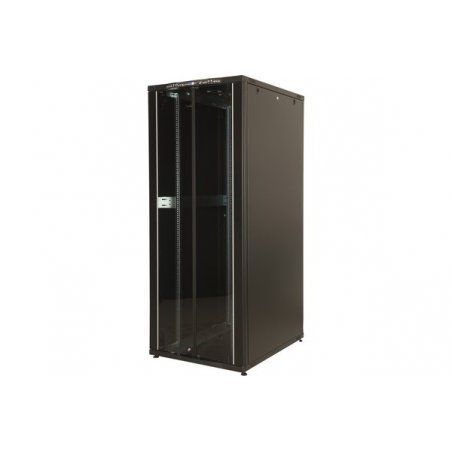 EKIVALAN Cabinet Eco 32U 800x800 2 glass, metal, 2 sides, 4Mts, Black