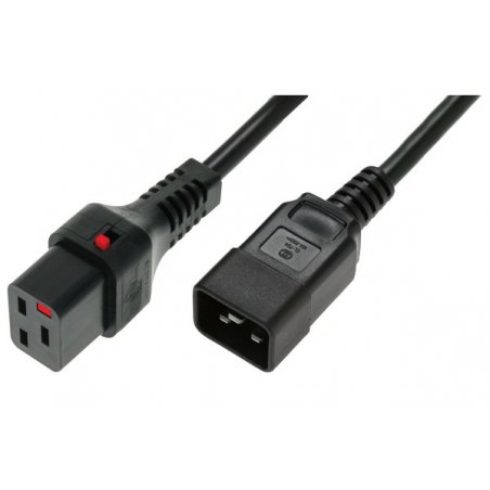 IEC LOCK C20 to C19 power cord Black- 3 m