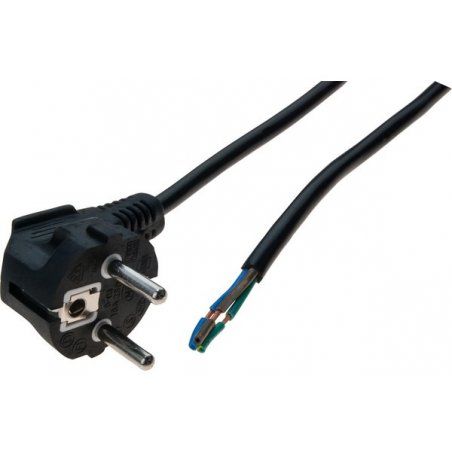 CEE7 power cord with stripped end black - 3M