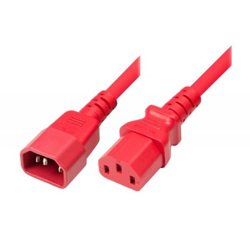 AC Power extension cord monitor/UPS Red- 1.80 m