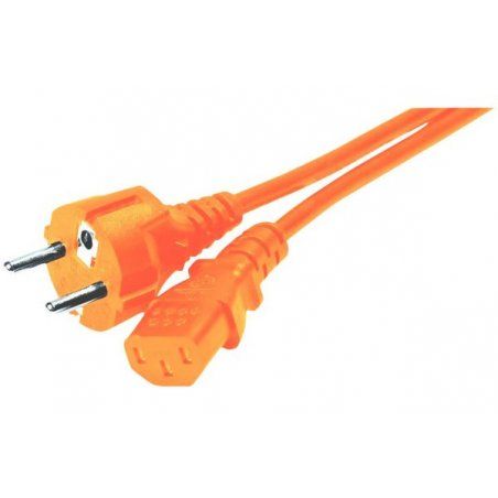 PC Power cord CEE7 straight to C13 Orange- 1.80 m
