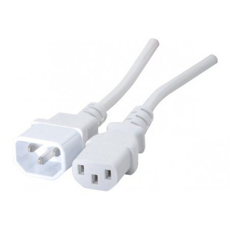 PC power extension cord 2 P + GND White- 0.60 m