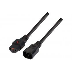 Power extension cord with locking system black- 50 cm