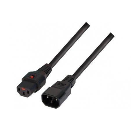 Power extension cord with locking system black- 50 cm