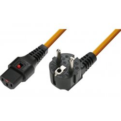 IEC-LOCK AC CORD CEE7/7 TO IEC C13 ORANGE - 2M