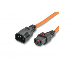IEC-LOCK AC EXTENSION C14 to C13 ORANGE - 2M
