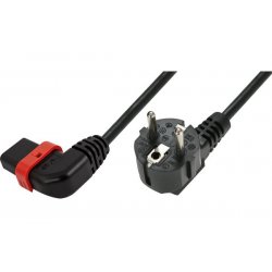 IEC-LOCK AC CORD CEE7/7 TO IEC C13L BLACK - 2M