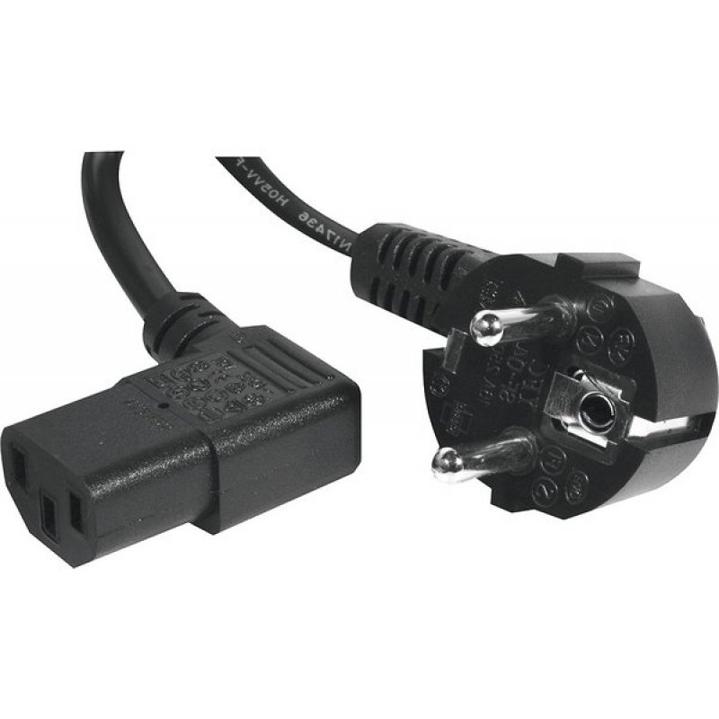 AC Power cord angled Black- 1.80 m