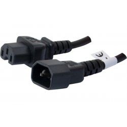 Powercord extension iec C14 to iec C15 black - 1.8M
