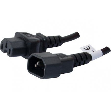 Powercord extension iec C14 to iec C15 black - 1.8M