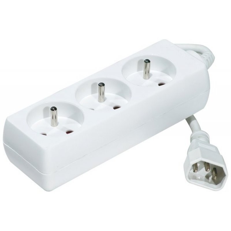 Power Strip for UPS IEC C14 with 3 outlets and IEC C14 cord
