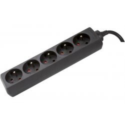 POWER SWITCH- 5 Outlets without Switch 4 meter cable Black