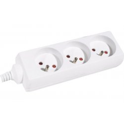 DEXLAN Power Strip without Switch+0,80m Cable- 3 Outlets