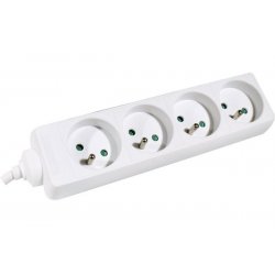 Power Strip without switch + 0,80 m cable- 4 Outlets