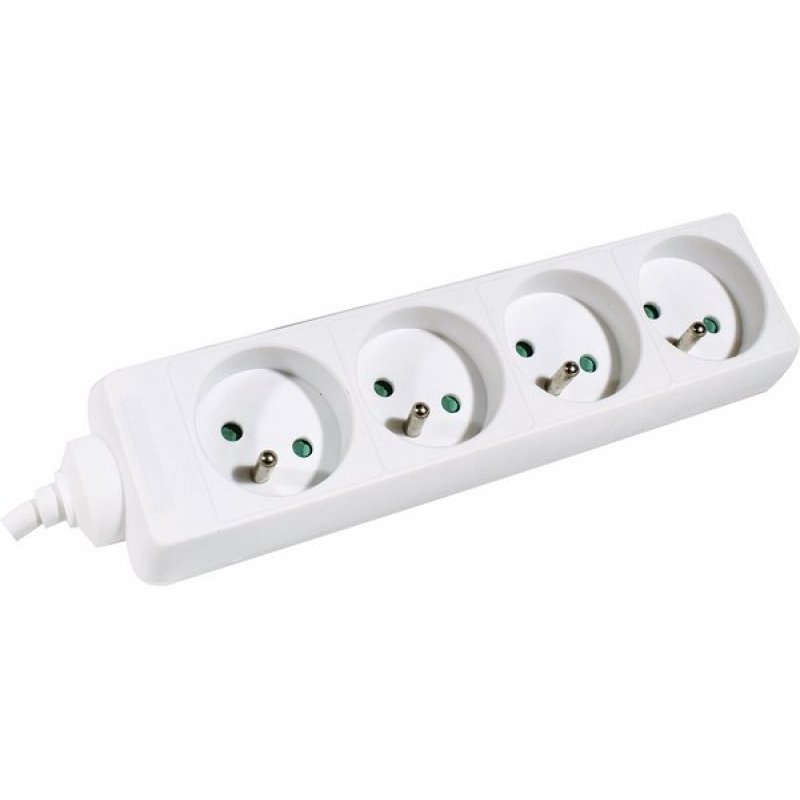 Power Strip without switch + 0,80 m cable- 4 Outlets