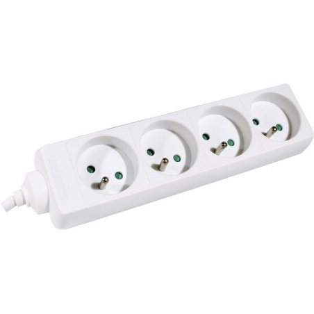 Power Strip without switch + 0,80 m cable- 4 Outlets