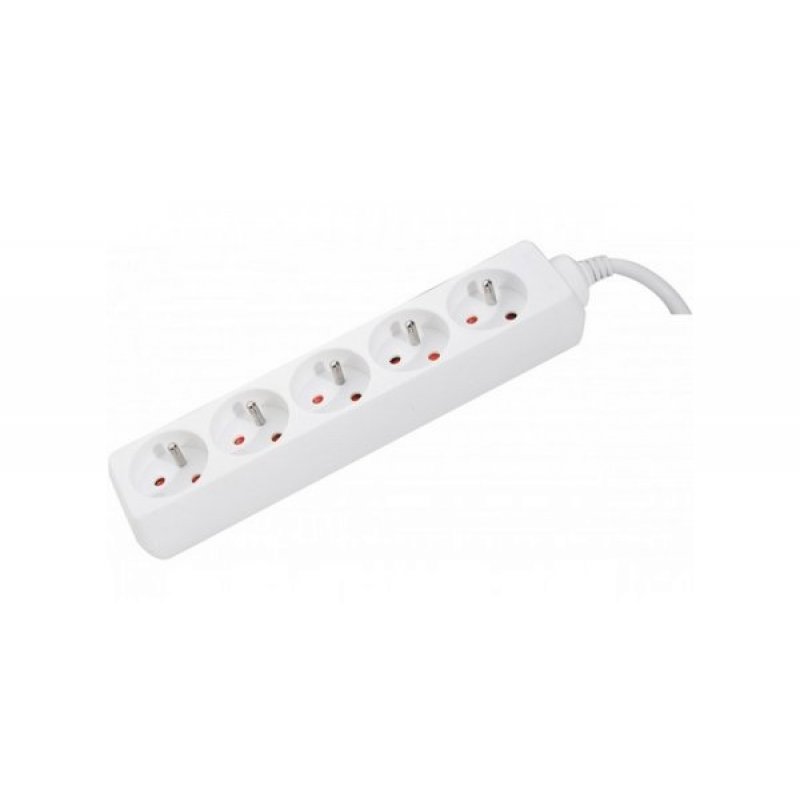Multiprise Dexlan compatible 5 prises 1m (Blanc)