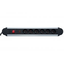 French PDU with surge protection and power switch- 6 outlets