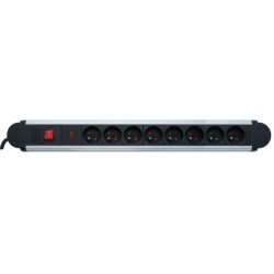French PDU with surge protection and power switch- 6 outlets