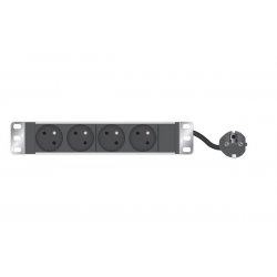 1U standard French PDU for 10" Cabinet/ 4 Outlets
