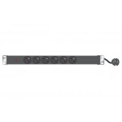 1U standard French PDU for 19" cabinet wit Power LED