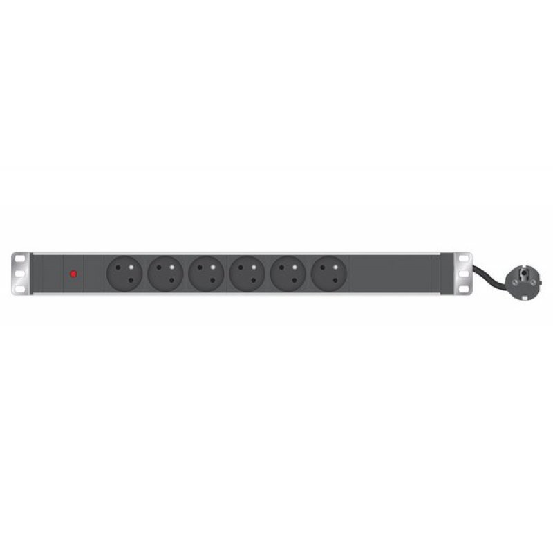 1U standard French PDU for 19" cabinet wit Power LED
