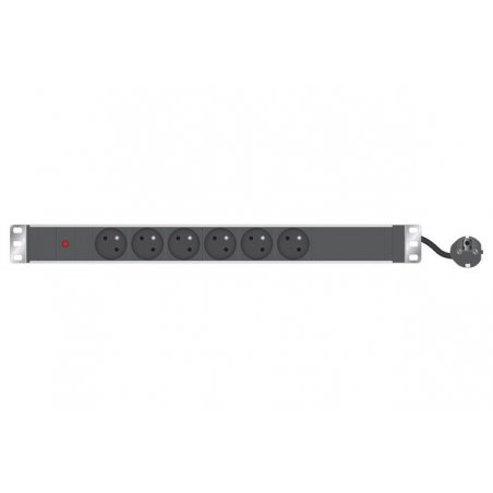 1U standard French PDU for 19" cabinet wit Power LED