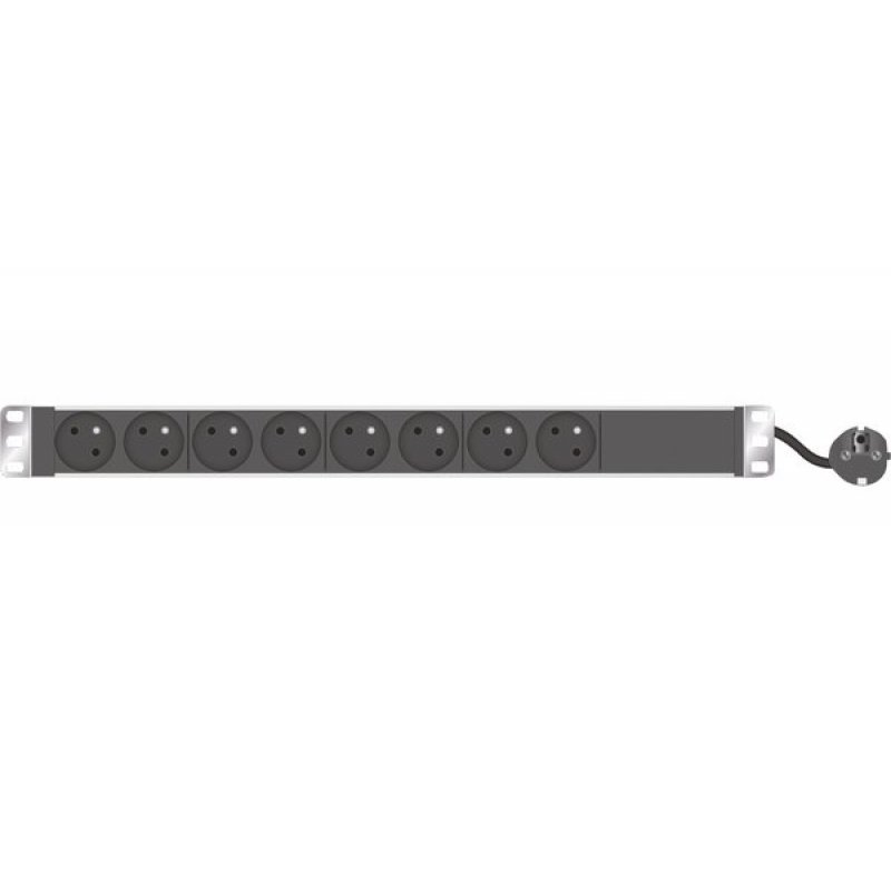1U standard French PDU for 19" cabinet/ 8 outlets
