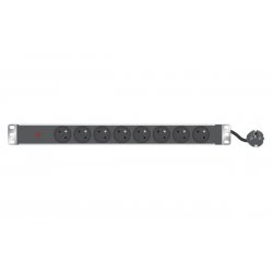 1U standard French PDU for 19" cabinet+SW/ LED/ 8 outlets