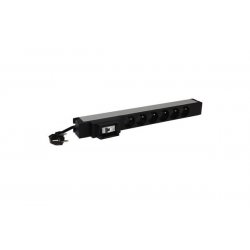 LEGRAND 19" 1U PDU W/ 6 FRENCH SOCKETS W/ CIRCUIT BREAKER