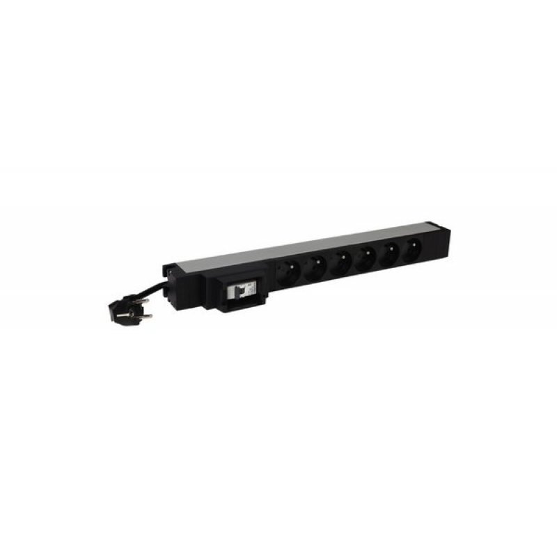 LEGRAND 19" 1U PDU W/ 6 FRENCH SOCKETS W/ CIRCUIT BREAKER