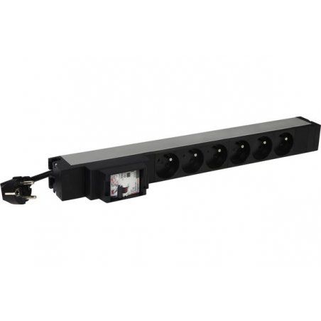 LEGRAND 19" 1U PDU W/ 6 FR SOCKETS W/ 30 mA CIRCUIT BREAKER