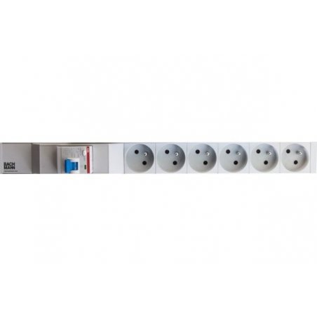 19" 1U pdu W/6 french sockets w/circuit breaker