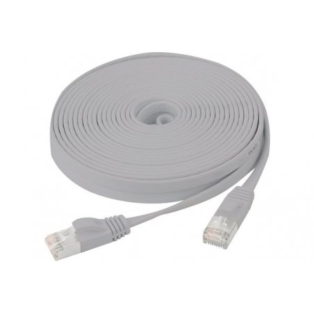 Cat6 RJ45 Flat patch cable U/FTP snagless grey - 0,5 m