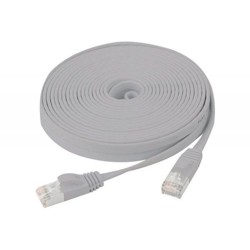 Cat6 RJ45 Flat patch cable U/FTP snagless grey - 3 m