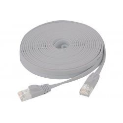 Cat6 RJ45 Flat patch cable U/FTP snagless grey - 10 m