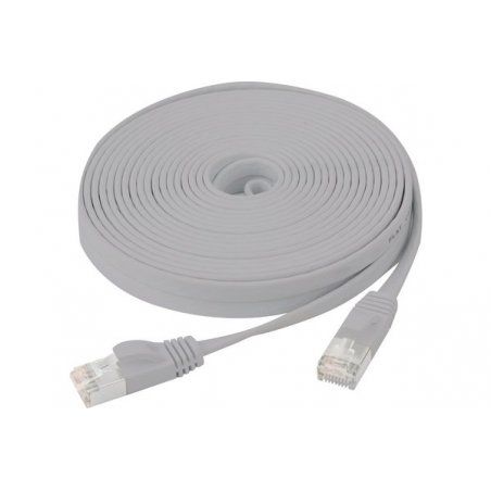 Cat6 RJ45 Flat patch cable U/FTP snagless grey - 10 m