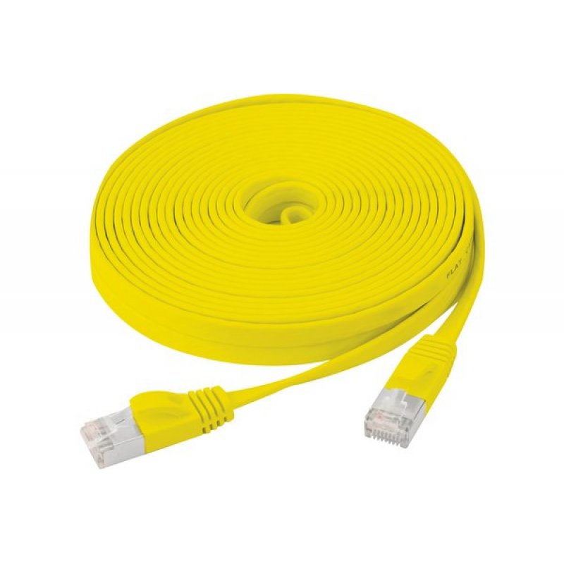 Cat6 RJ45 Flat patch cable U/FTP snagless yellow - 7,5 m