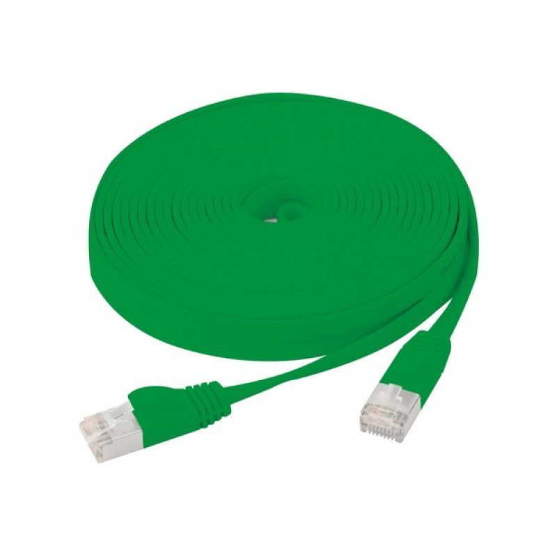 Cat6 RJ45 Flat patch cable U/FTP snagless green - 3 m