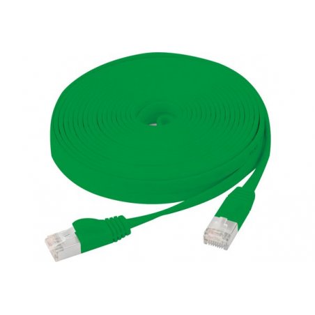 Cat6 RJ45 Flat patch cable U/FTP snagless green - 5 m