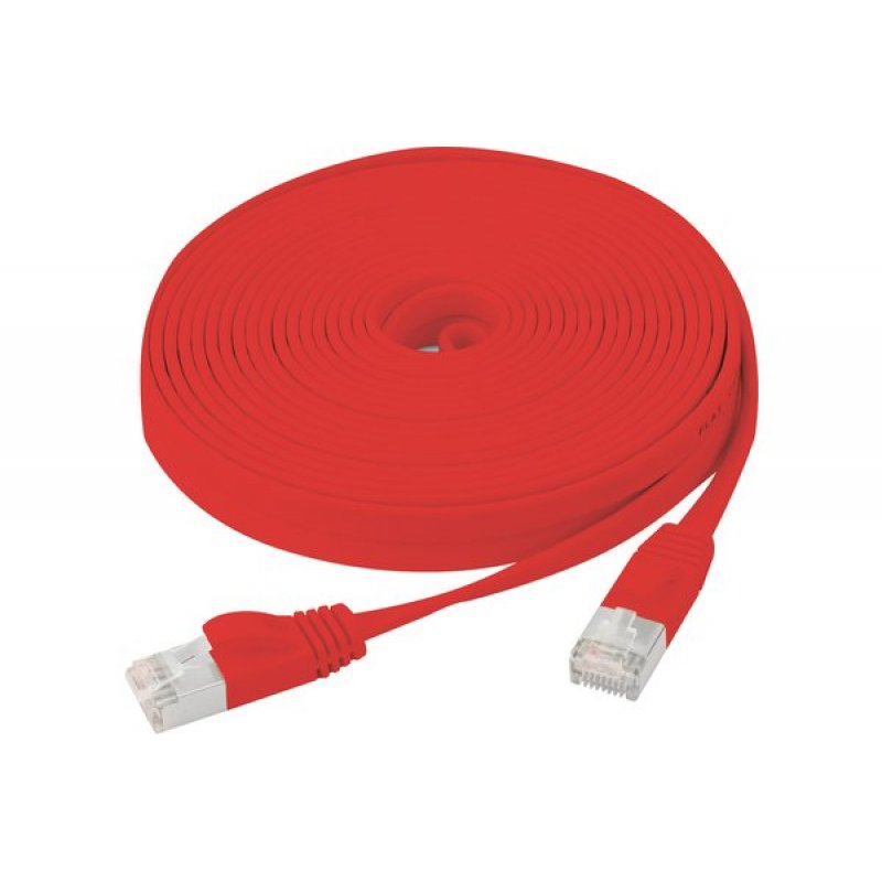Cat6 RJ45 Flat patch cable U/FTP snagless red - 7,5 m
