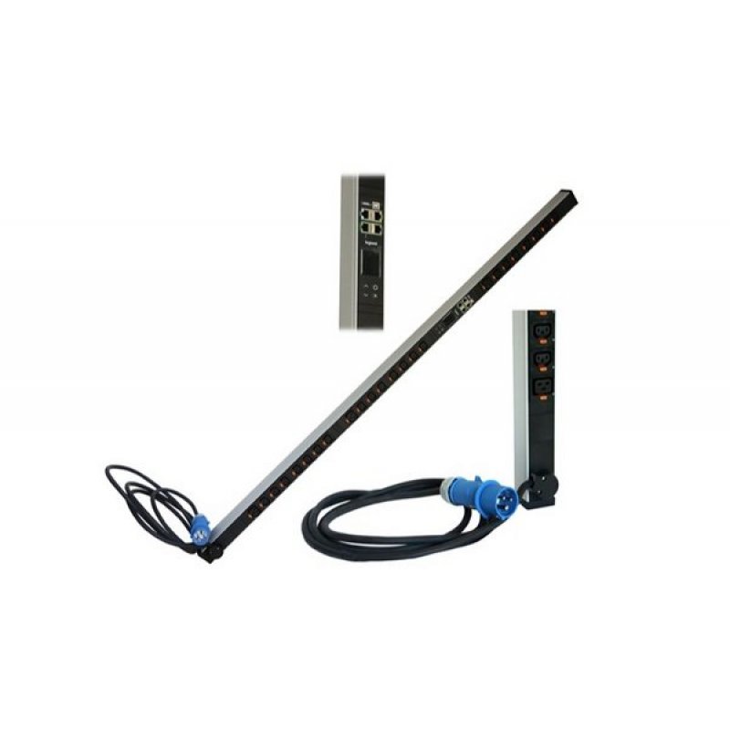 PDU IP ZéroU 16A 24 p. 21x C13 3xC19 Entrée C20/IEC309 - Switched
